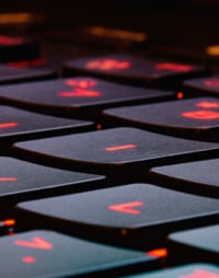 A closeup shot of a laptop keyboard